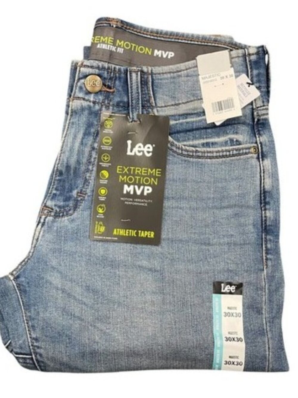 New Lee Men's Extreme Motion Athletic Tapered Leg Flex Waistband Stretch Jeans